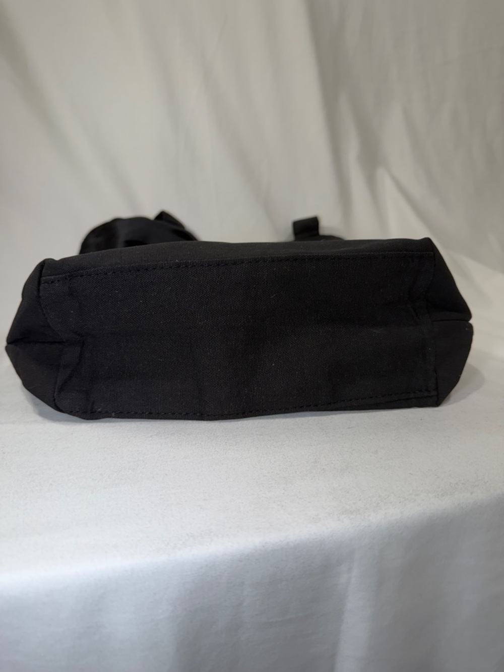 YSL Yves Saint Laurent Black Bow Tote Bag Canvas Minimalist Logo Handbag - Picture 10 of 16